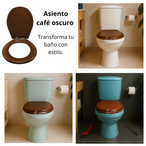 Tapa Asiento Café Oscuro Para Sanitario