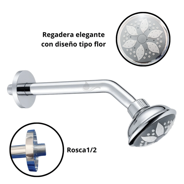 Ducha Regadera Abs Redonda Cromada Sencilla