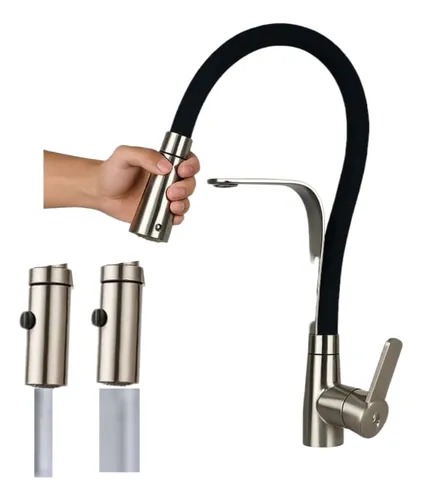 Grifería de Cocina Negra Monocontrol