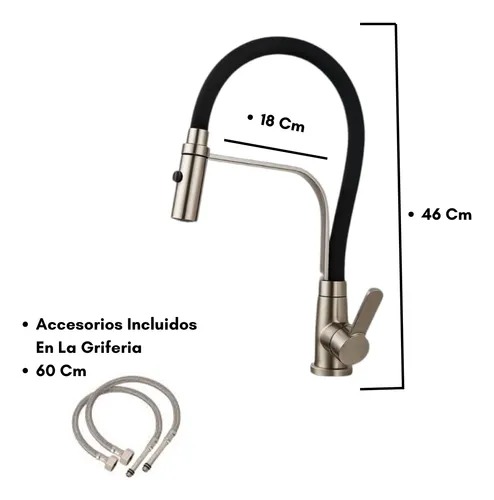 Grifería de Cocina Negra Monocontrol