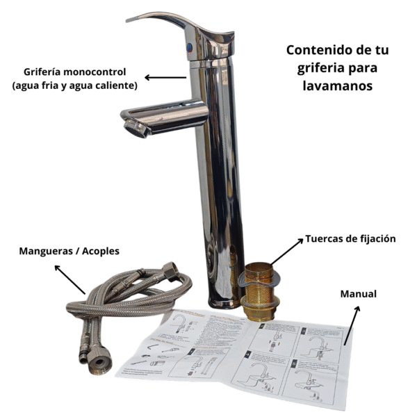 Llave Para Lavamanos Monocontrol Cromada