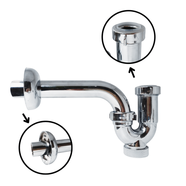 Sifón para Lavaplatos Cromado