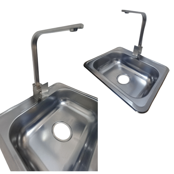 Grifería Lavaplatos Monocontrol de Cocina en Acero Inoxidable