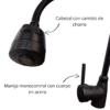 Grifería Lavaplatos Negra Monocontrol Flexible