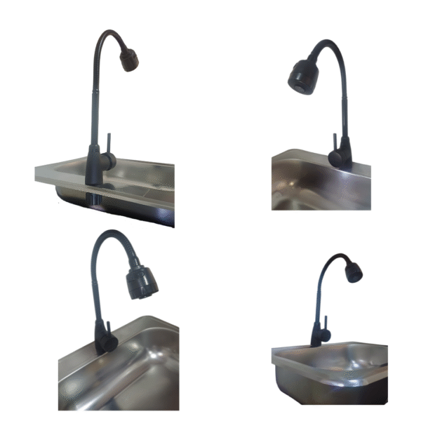 Grifería Lavaplatos Negra Monocontrol Flexible