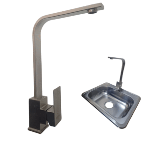 Grifería Lavaplatos Monocontrol de Cocina en Acero Inoxidable