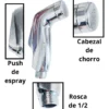 Pistola Bidet Plástica Cromada con Rosca 1/2 para Sanitario