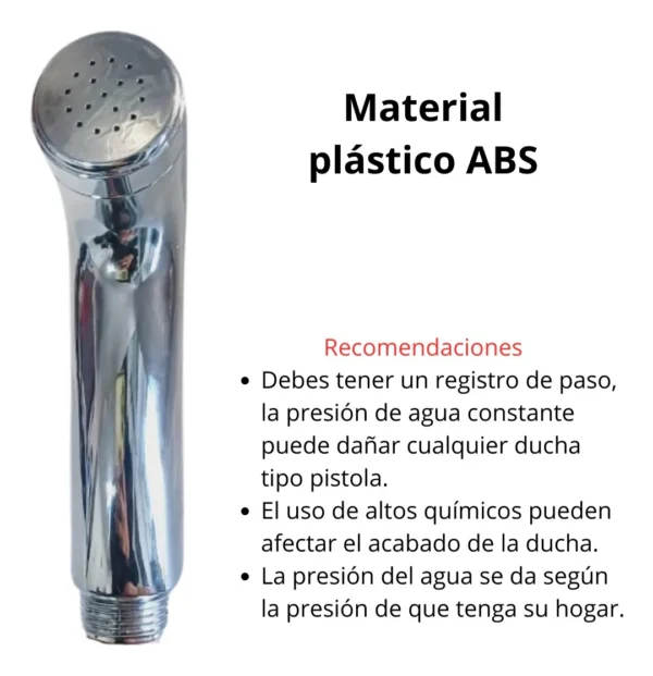 Pistola Bidet Plástica Cromada con Rosca 1/2 para Sanitario
