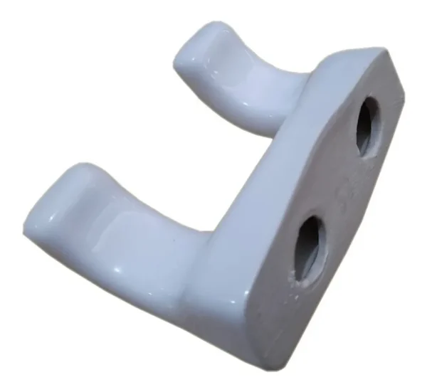 Perchero Doble de Porcelana Blanca para Toalla